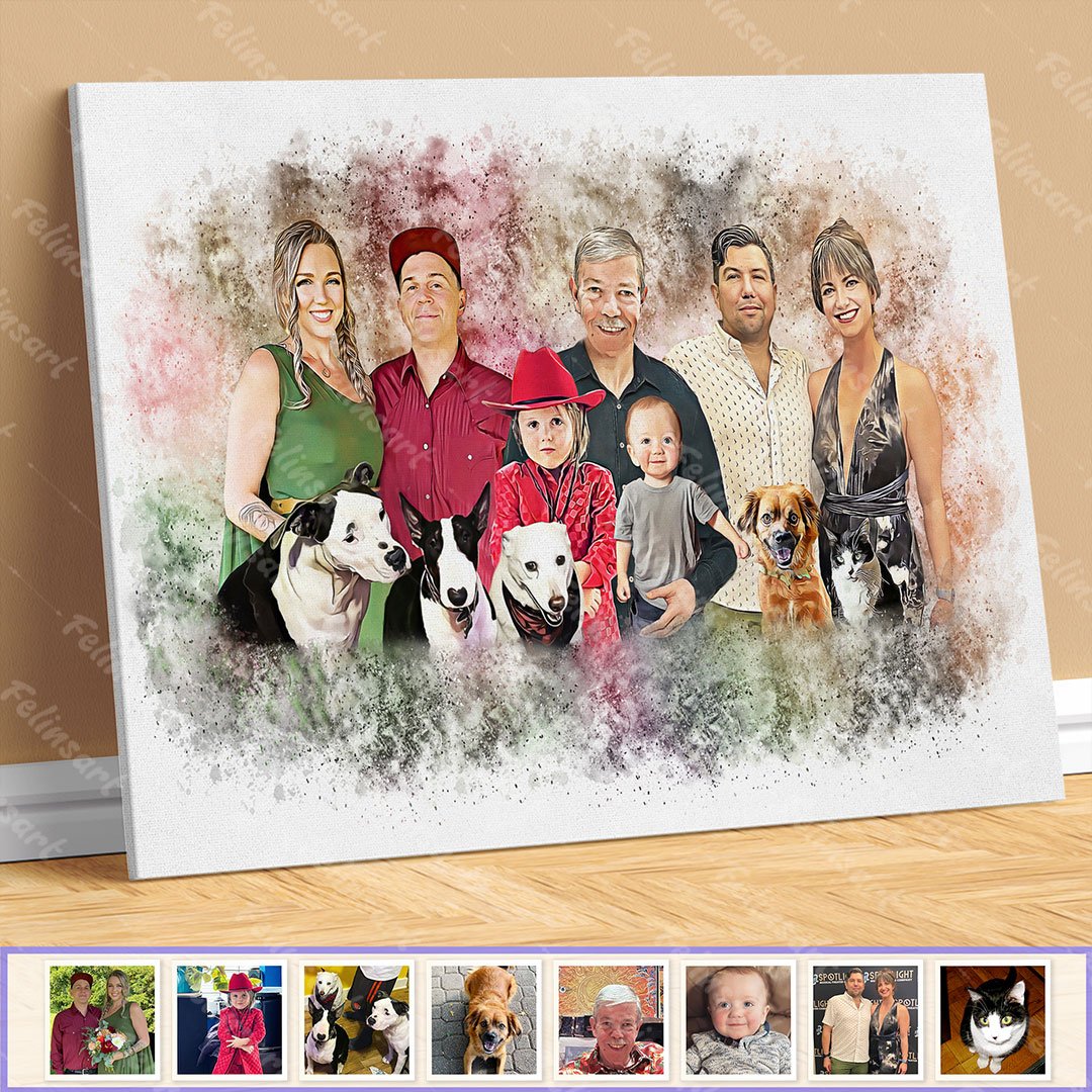 Profesjonalny malarz wykona portret Twojej rodziny na płótnie